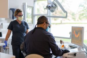 Doctor using the latest dental technology
